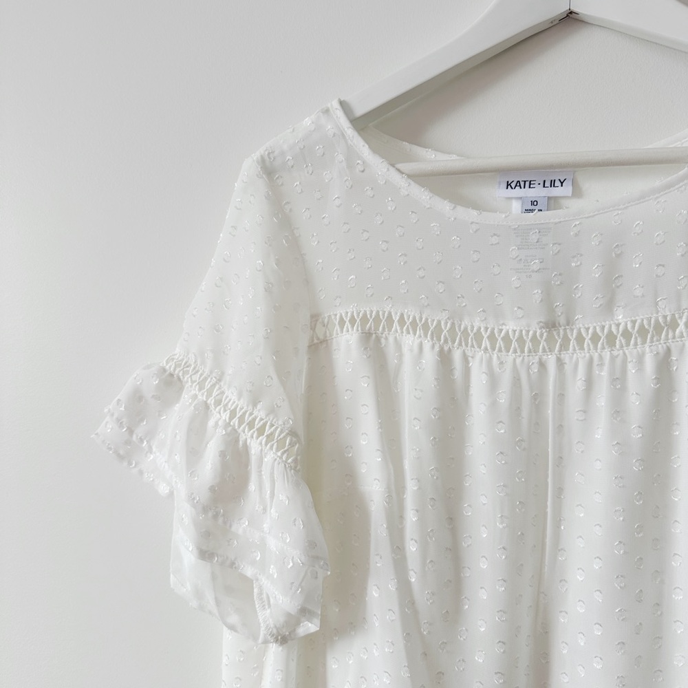 Kate + Lily White Eyelet Midi Dress